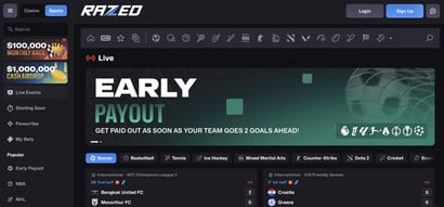 Razed Live In-Play Betting