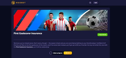 Roobet First Goalscorer Insurance
