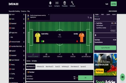 South Africa vs Zambia Bet.co.za Soccer Odds Boost