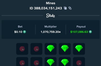 Stake Mines Million Multiplier