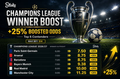 Stake UCL Winner Odds Boost