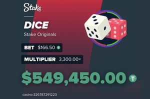 Dice Dreams and Downfalls: A $550K Triumph Meets a $10K Crash at Stake