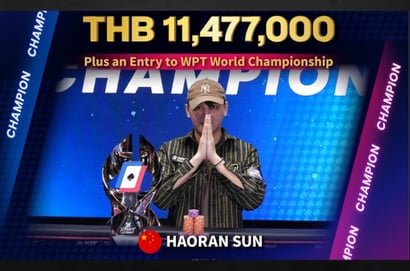 Haoran Sun Wins 2025 WPT Prime Thailand Exhibition