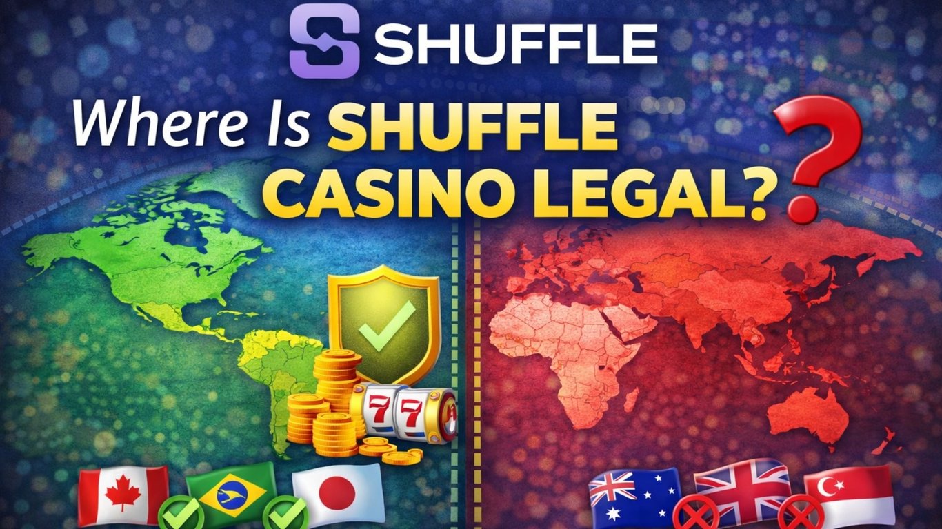 Carte de légalité de Shuffle Casino