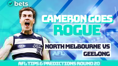 North Melbourne Kangaroos vs Geelong Cats AFL Tips - Cameron edges closer to career best