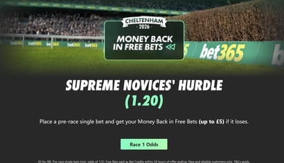 bet365 Supreme Novices' Hurdle money back special