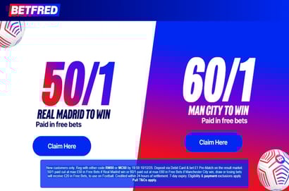 Real Madrid vs Man City Price Boost – Get 50/1 Real To Win Or 60/1 City
