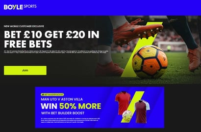 boyle sports man utd aston villa bet boost
