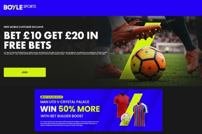 boyle sports man utd crystal palace bet boost