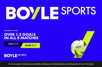 boyle sports sunday fa cup price boost