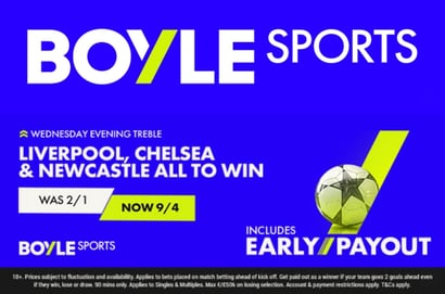 boylesports champions league treble boost