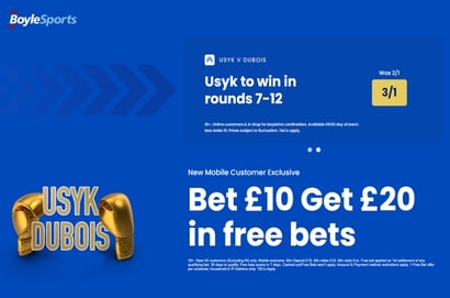 Oleksandr Usyk vs Daniel Dubois 2 – 3/1 Usyk To Win In Rounds 7-12 PLUS £20 In Free Bets