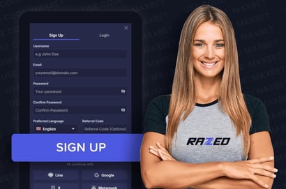 Razed.com sign up page