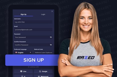 Razed.com sign up page