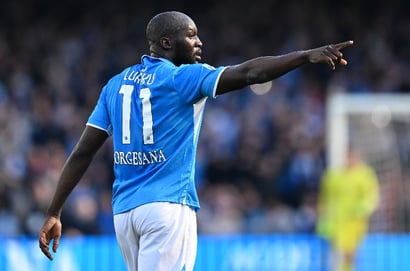 Romelu Lukaku napoli celebrate