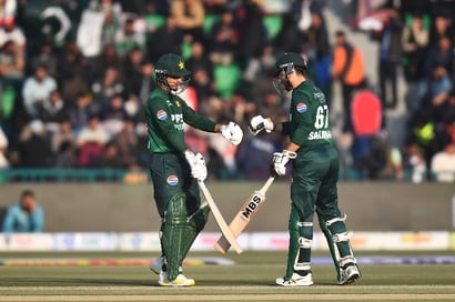 Salman Ali Agha and Saim Ayub of Pakistan (Getty Images)