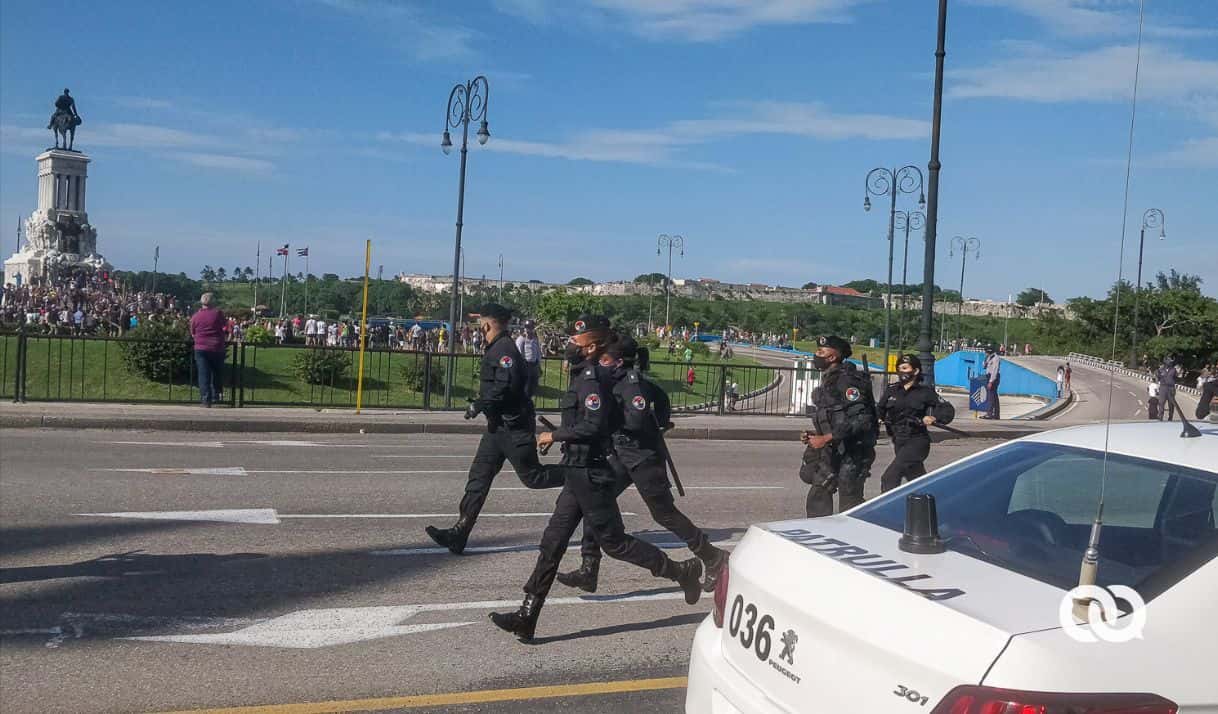 Represión en La Habana de las protestas de julio de 2021. Foto: elTOQUE