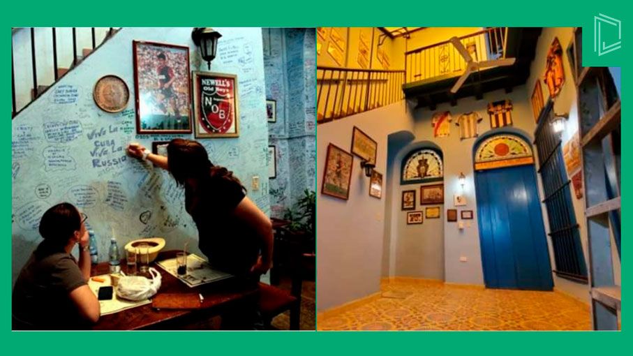 La Bodeguita del Medio antes y después de pintada en 2021.