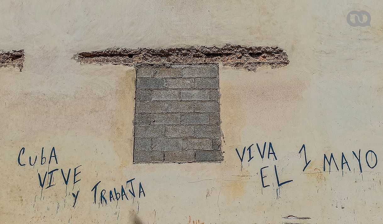 pared, ladrillos, cemento, cartel, letras