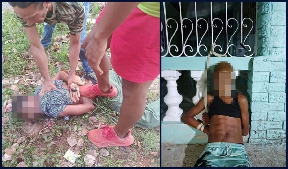 Presuntos ladrones capturados por vecinos. Fotos: Tomadas de denuncias en Facebook