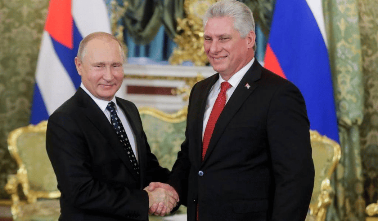 Vladímir Putin y Miguel Díaz-Canel. Foto: Twitter (Miguel Díaz-Canel)