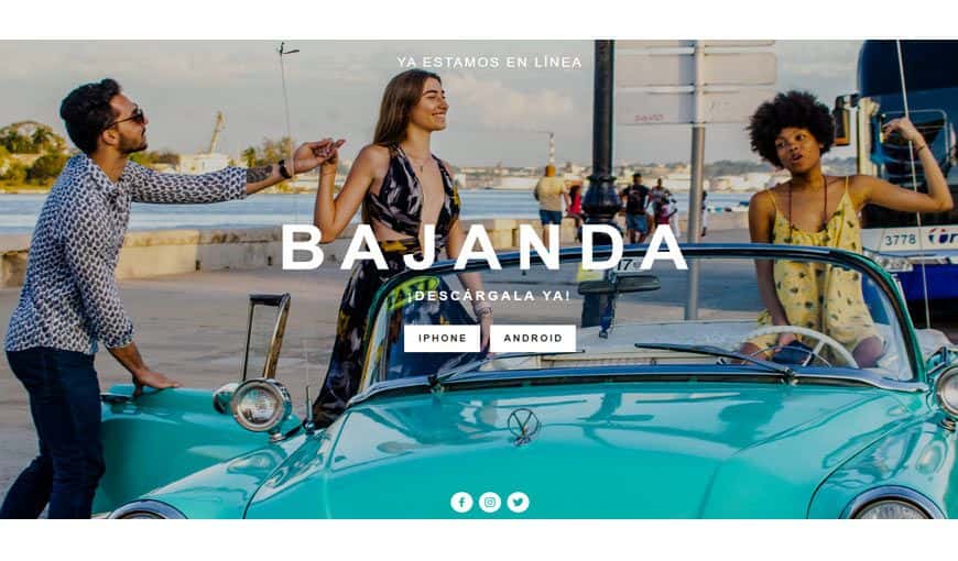 “Bajanda”, una aplicación para ponerte en contacto con los taxis de La Habana.  Imágen web de de la Aplicación.