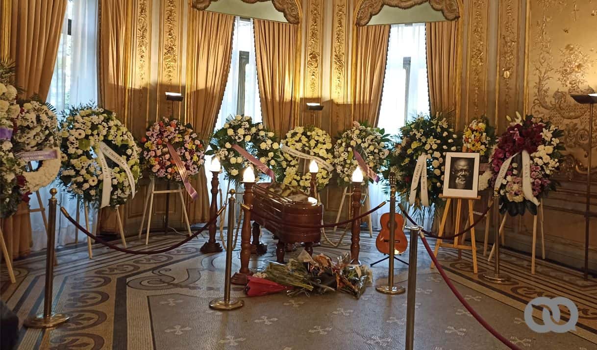 Capilla ardiente de Pablo Milanés en Madrid. Foto: Kyn Torres.