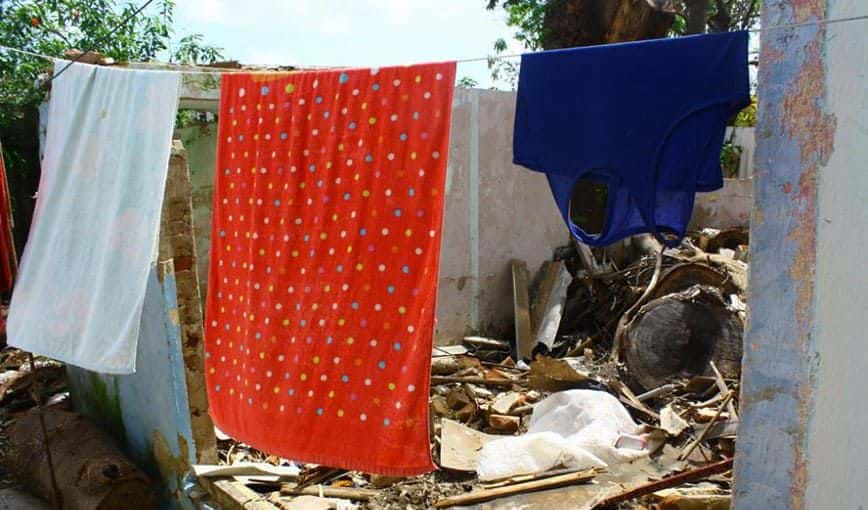 Casa destruida en Morón. Foto del autor