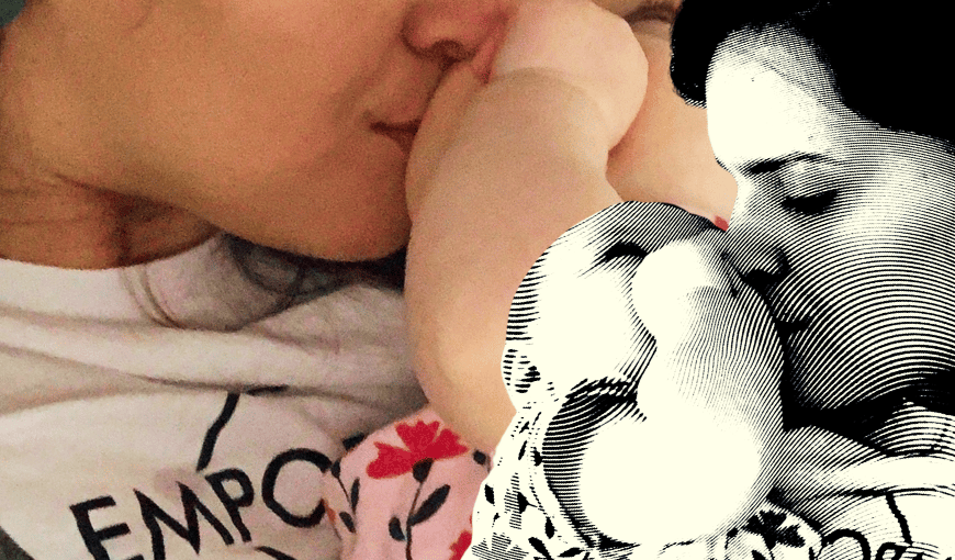 Sobre una foto de Sixela Ametller y su hija EVA. Ilustración: Matria.