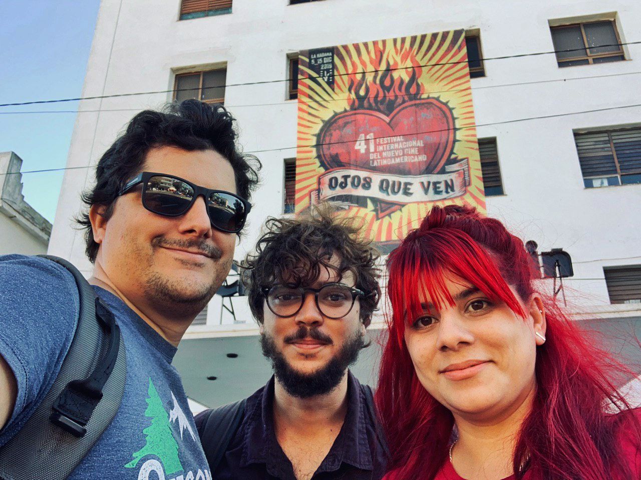 Camilo Condis, Miguel Alejandro Hayes y Lucía March, en días de Festival de Cine.