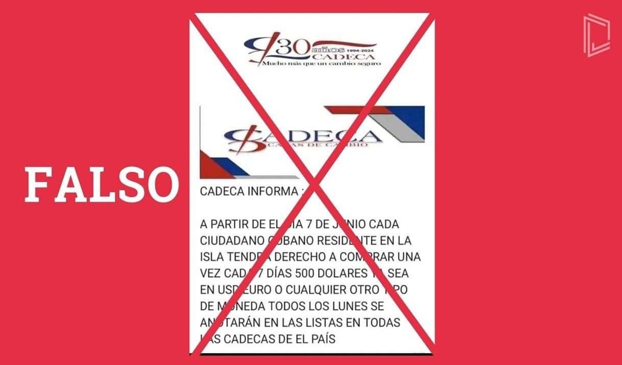 Falso que Cadeca habilita la venta de 500 USD a cubanos