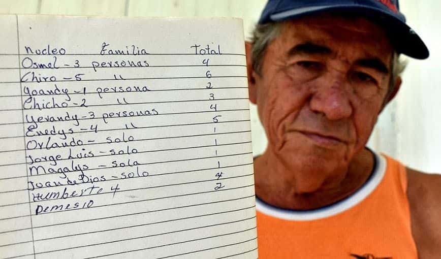 Listado de evacuados por Demesio. Foto: Iris C. Mujica