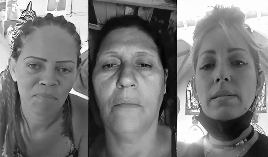 Bárbara Farrat, María Luisa Fleitas y Caridad Castro, madres de jóvenes cubanos presos políticos. 