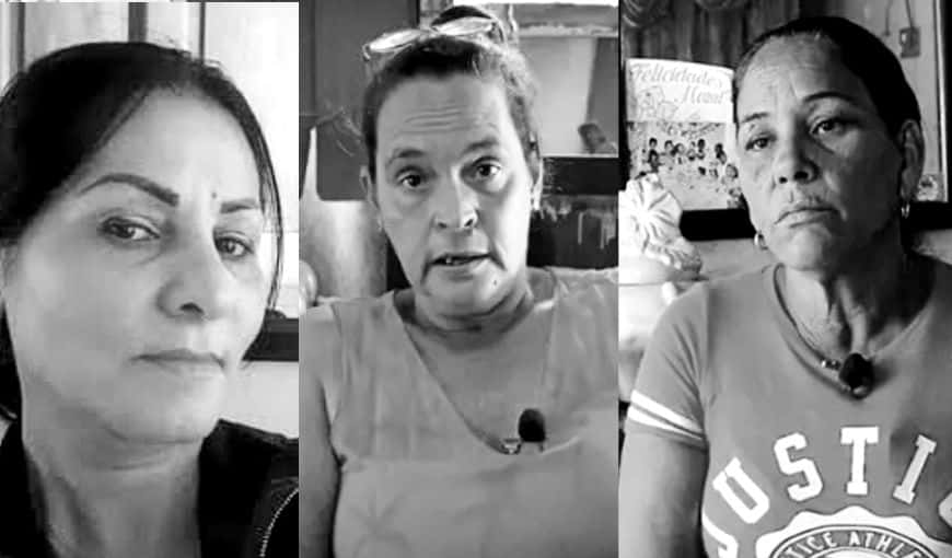 Ailex Marcano, Elizabeth León y Migdalia Gutiérrez, madres del 11J