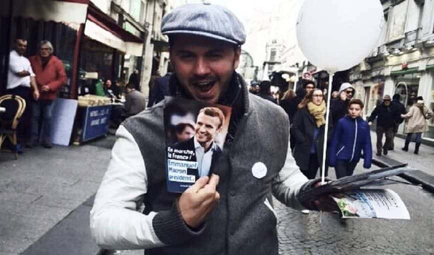 Roger Herrera activista de la campaña presidencial de Enmanuel Macron. Foto: Cortesía del entrevistado