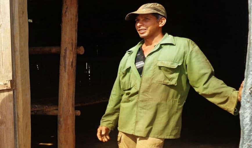 Blanco y negro del tabaco en campos cubanos