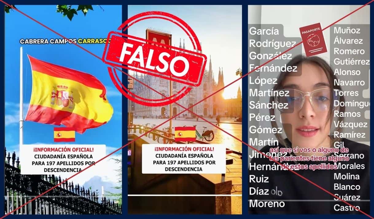 Capturas de desinformaciones en TikTok. 