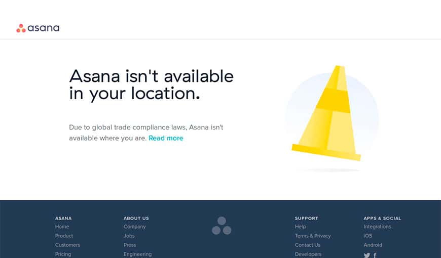 Captura de pantalla en el sitio web de Asana. 