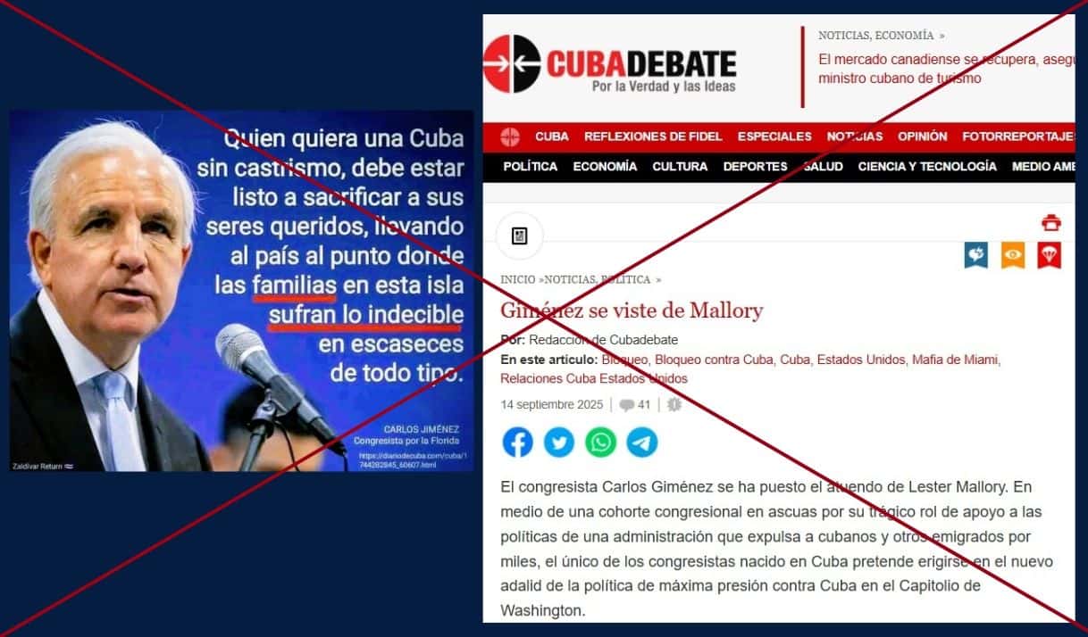 Es FALSA la cita sobre «sacrificar a los seres queridos» en Cuba atribuida al congresista Carlos Giménez 