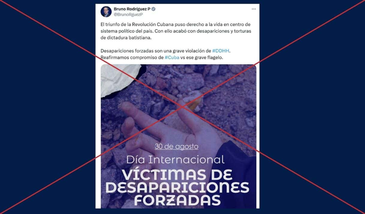 Canciller cubano Bruno Rodríguez desinforma en redes sociales.