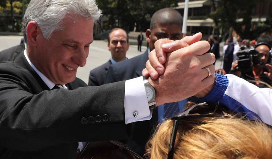 Miguel Díaz-Canel durante una visita a Caracas en mayo de 2018. Foto: Miguel Gutiérrez/EFE.