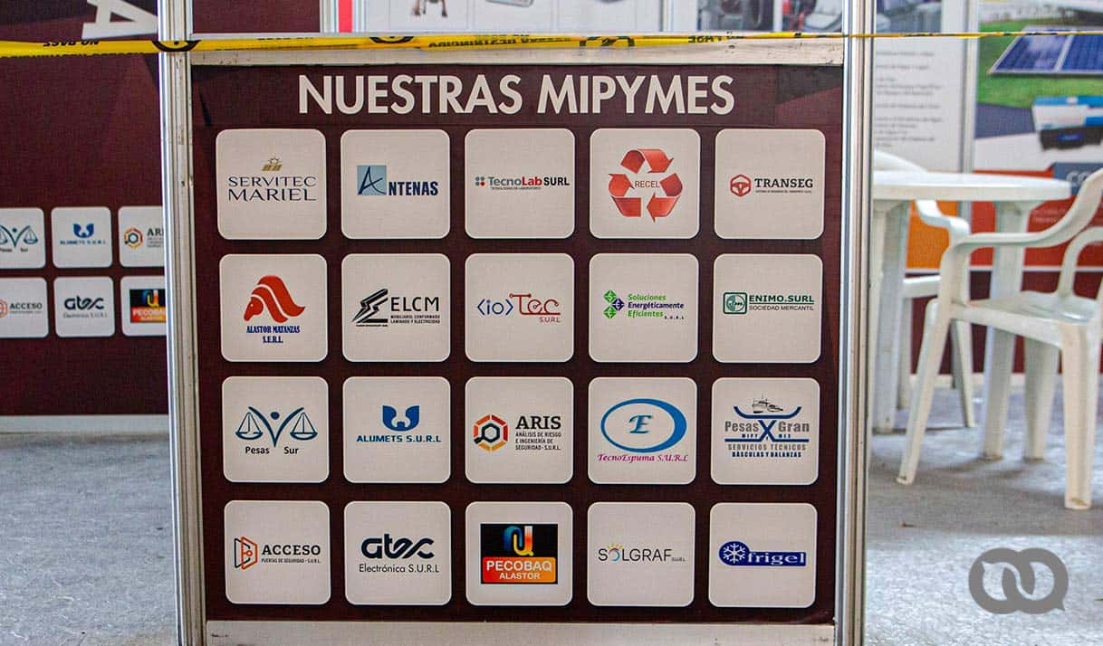 Cartel con el nombre de algunas mipymes presentes en la Feria Internacional de La Habana. Foto: elTOQUE.