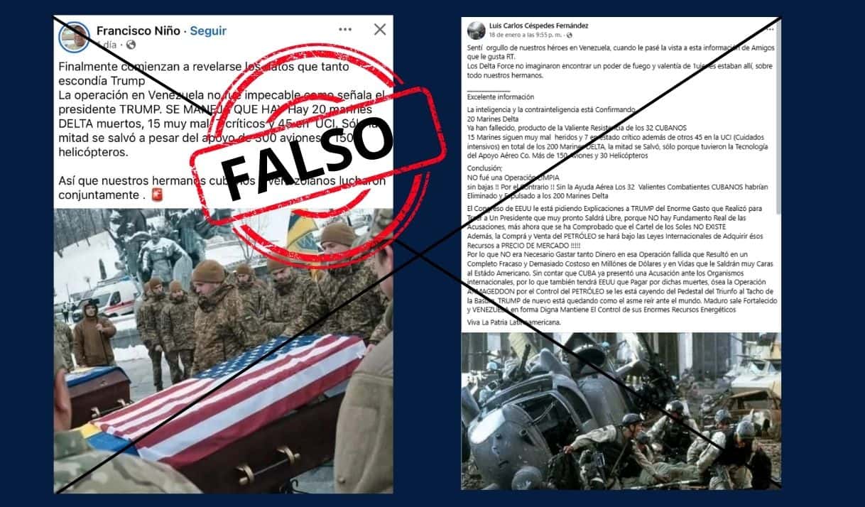 Capturas de desinformaciones virales en redes sociales. 