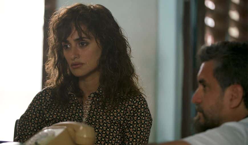 La actriz española Penélope Cruz junto al director cubano de cine Pavel Giroud durante el rodaje del filme Red avispa. Foto: Cortesía del entrevistado. 
