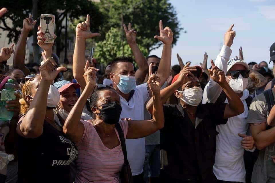 Imagen de las protestas el 11J en Cuba / Foto: Facebook: Eliana Aponte