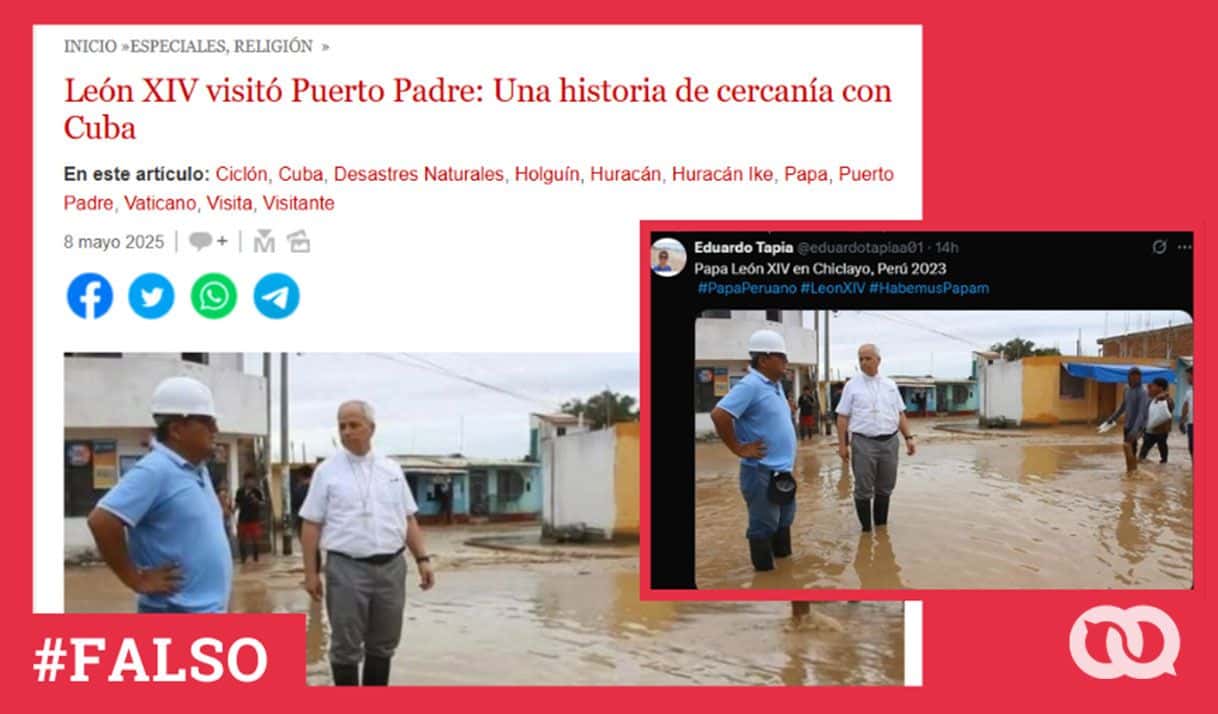Esta foto no es del nuevo papa León XIV en Cuba