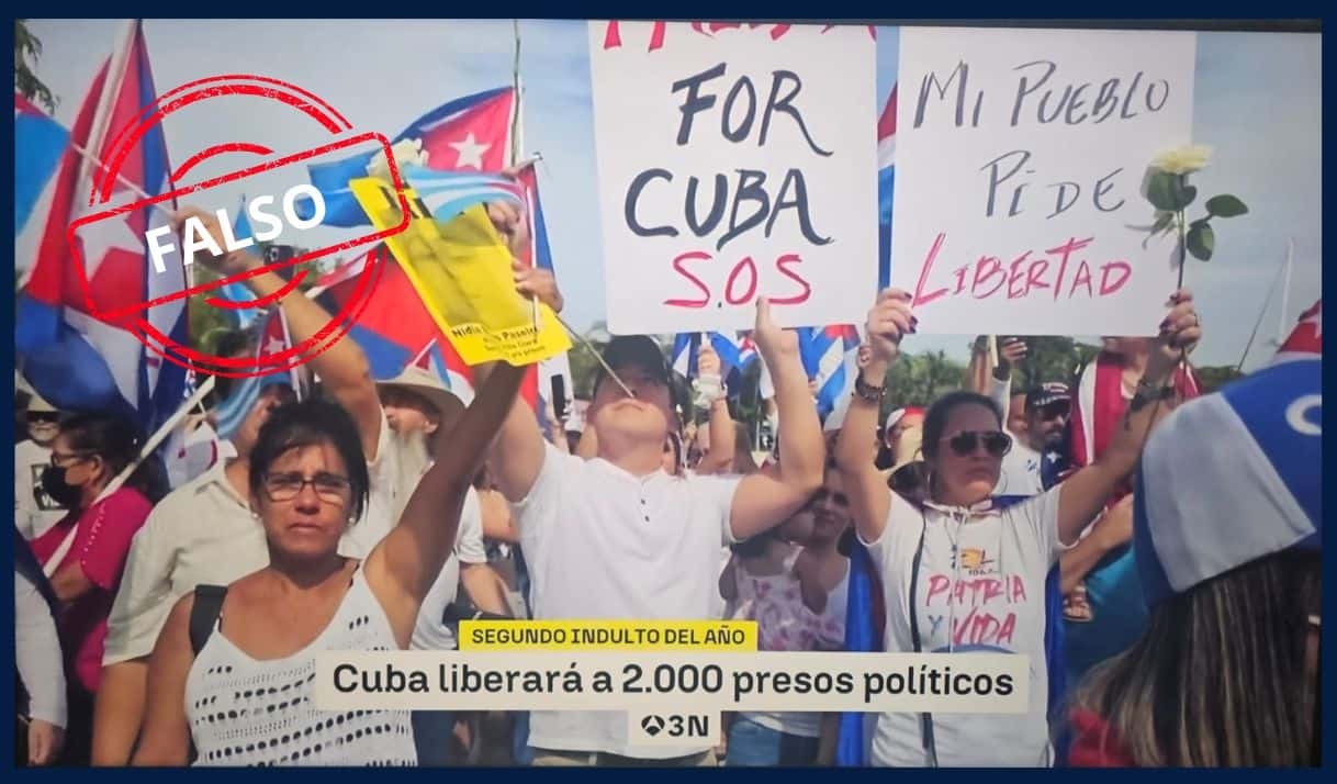 Captura de reporte transmitido en prime time en España. 