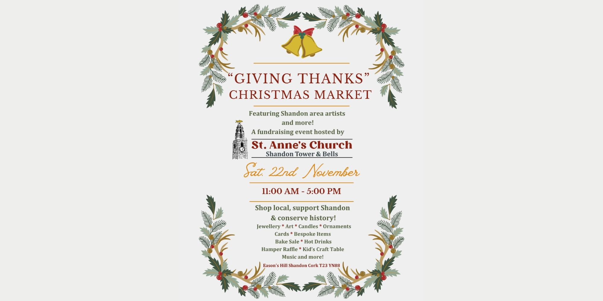 Shandon Christmas Market to Fund Conservation of Historic Cork Landmark