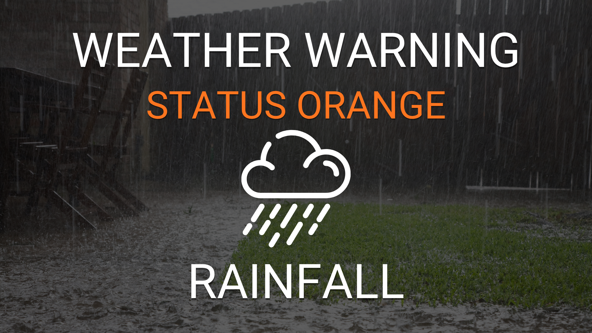 Status Orange Rain Warning for Cork - 21:00 until 05:00