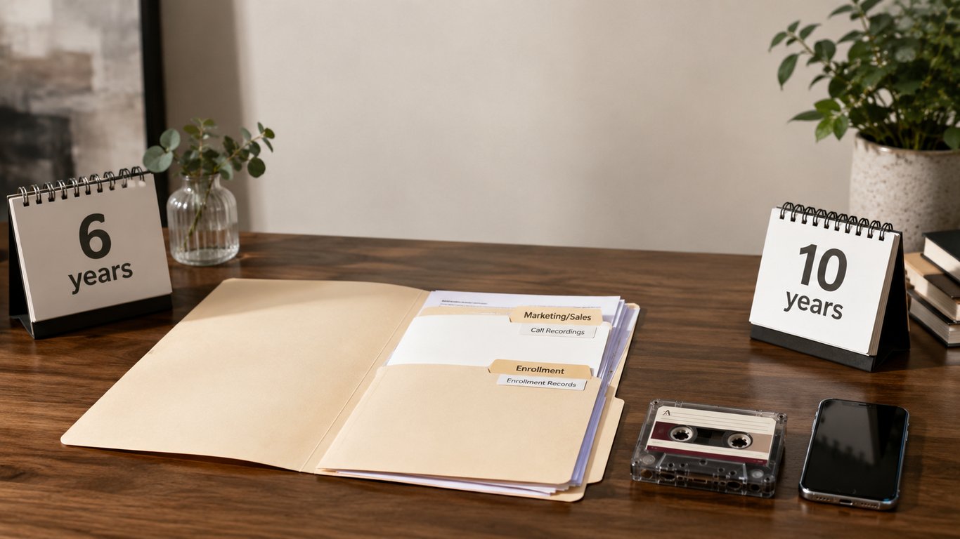 Marketing Call vs. Enrollment Recording: Retention Rules for Medicare Agents hero image for insurance agent workflow